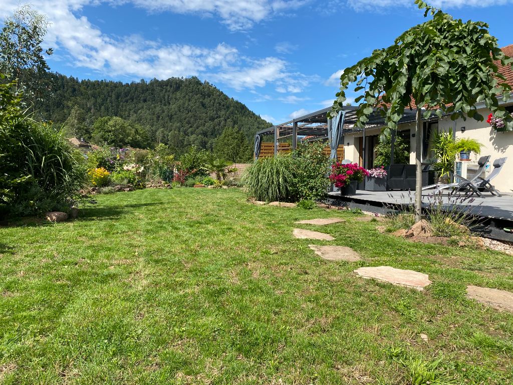 dans le jardin de la propriété du Pays de la Valdange